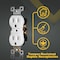 Faith Duplex Straight Blade Receptacle, 5-15R, 15 A, 125V AC, 2 Pole, 3 Wire, Flush Mount, Grounded SSRE2TR-WH-10 - alternate 5